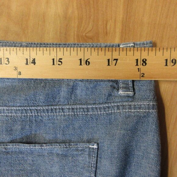 TOMMY BAHAMA DENIM Chambray Mini Skirt Womens Sz 14 Blue Jean Short Cotton Skirt - Picture 12 of 13